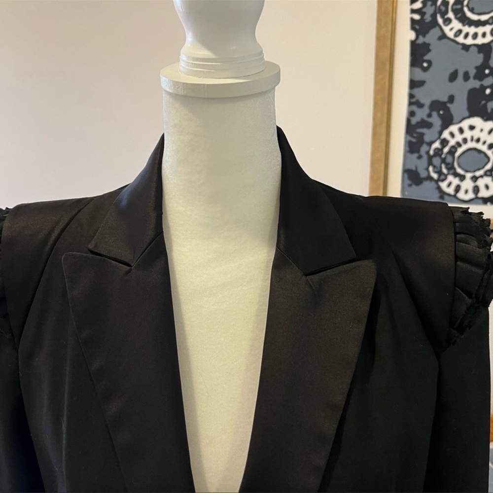 Robert Rodriquez Defined Ruffle Shoulder Blazer - image 4